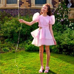 Bardot Junior Girls Maia Organza Mini Dress In Bliss Pink